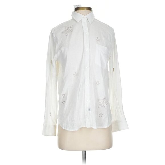 Rails Charli Shirt – Metallic Stars NWT Size S Small White Gold Thread Embroider - Picture 2 of 6
